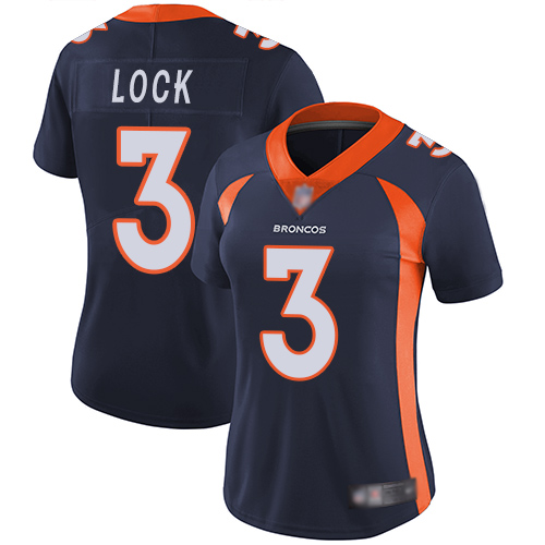 Denver Broncos Limited Women Navy Blue Drew Lock Alternate Jersey 3 Vapor Untouchable NFL Football